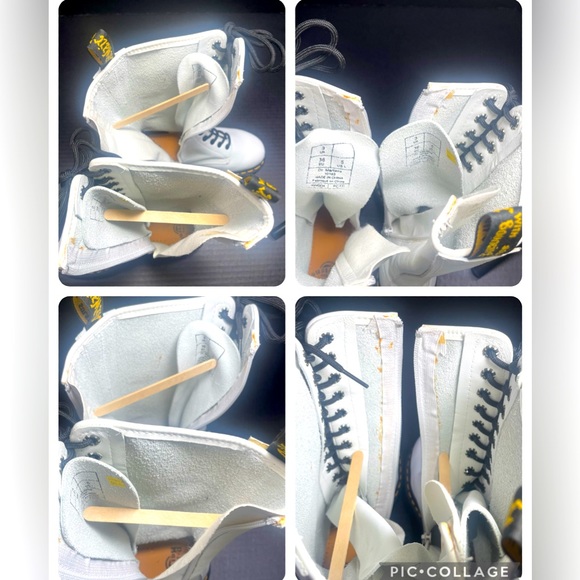 NWOB VTG Dr Martens 14 hole Tall White Boots UK 3=US 5-6 Lace up/Zip PRICE FIRM - Picture 15 of 16